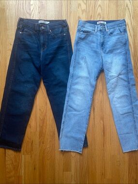 Levi's Dark Blue and Light Blue Straight Leg Jeans